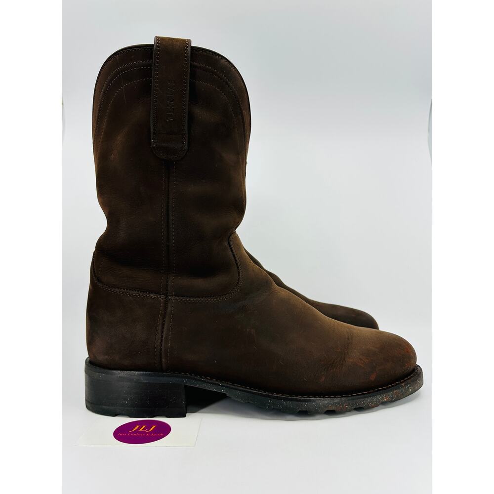 Tecovas Men's Stockton Umber Leather Ranch Wear Cowboy Work Boots Size 12 EE